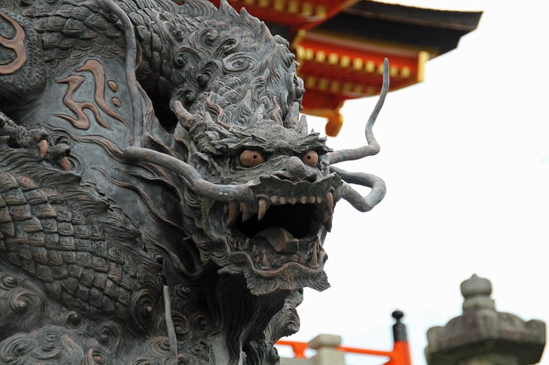 Dragon Sculpture in Garden